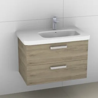 Artiqua 411 Waschtischunterschrank für DuraStyle 232680 Becken rechts Sanremo Eiche quer NB, 411-WU2 411-WU2L-D43-7144-428