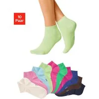 H.I.S Kurzsocken Damen Sport Basic Socken, Laufsocken ohne Frottee (Packung, 10-Paar, Großpackung) mit verstärkter Ferse und Spitze