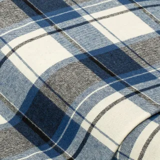 Baumwoll-Flanell "Karo", blau/weiß/dunkelblau