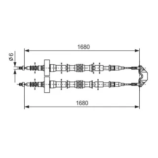 Metzger Handbremsseil mitte 1680mm Opel Zafira