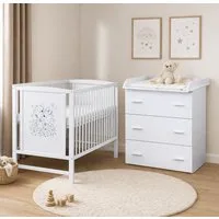 Baby-Delux Babyzimmer-Komplettset Babyzimmer Mia, (5-tlg), Babybett Wickelkommode Set Komplettzimmer