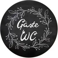 Logbuch-Verlag Dekofigur Badezimmer Türschild schwarz „Gäste WC“ in Tafelkreide-Optik (15,5 cm)