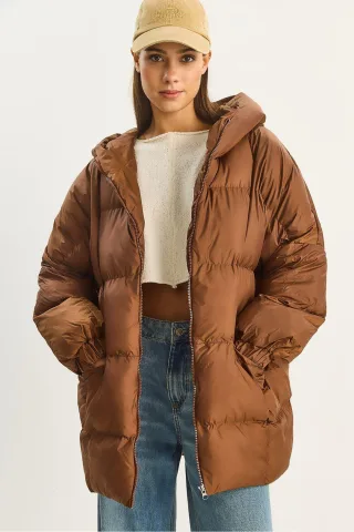 Kapuzenshirt Übergroße Dicke Pufferjacke