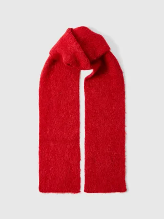 selected women - SLFFIONA ALPACA BLEND SCARF equestrian red - Gr. - ONE SIZE