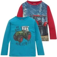 KIDSWORLD Langarmshirt Traktoren (Packung, 2-tlg., 2) Langarm, Basic-Passform, bedruckt