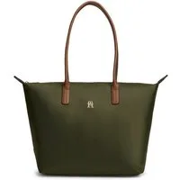 Tommy Hilfiger Tragetasche POPETTE TOTE, Damen Handtasche, Schultertasche mit kontrastfarbigen Henkeln