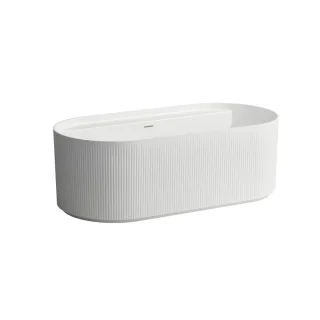 LAUFEN freistehende Badewanne Sonar 815x1600x535 aus Marbond m. HL m. Textur weiss H2213420000361