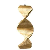 WORU Windspiel Holz-Windspiel Spirale – Naturdeko für Garten, Balkon & Terrasse