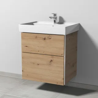 Sanipa 3way Waschtischunterbau zu Villeroy & Boch Collaro Waschtisch mit 2 Auszügen, Eiche Natural-T BR83485