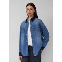 s.Oliver Langarmbluse Bluse Denim-Overshirt mit Cord-Details