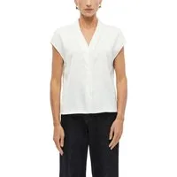 s.Oliver BLACK LABEL Kurzarmshirt Sommerbluse / Sommershirt mit V-Ausschnitt