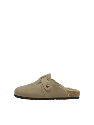 ONLY SHOES - ONLRIVER TEDDY PU SUEDE MULE taupe gray - Gr. - 36