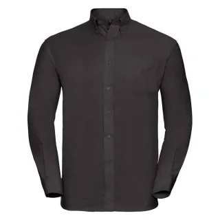 Russell Collection - "Oxford" Formelles Hemd Pflegeleicht für Herren Langärmlig (Schwarz)