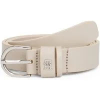 Tommy Hilfiger Ledergürtel ESSENTIAL EFFORTLESS 2.5 cm breit SILVER Einfachdornschließe, Metallemblem
