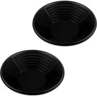 relaxdays Waschbecken Schwarze Goldwaschpfanne 2er Set (2er Set)