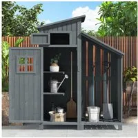 TavilaEcon Gerätehaus Gartenschrank Geräteschuppen Geräteschrank, BxT: 124x53 cm, Kompakter Gartenschrank (124x46x174 cm)