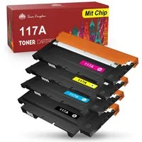 Toner Kingdom Tonerkartusche 4/5 er Ersatz für HP 117A W2070A, Color Laser MFP178nwg 179fwg 150a