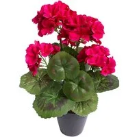 Kunstblume Geranienbusch mit 6 Blütenköpfen, Botanic-Haus, Höhe 30 cm
