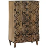 vidaXL Hochschrank Hochschrank mit Regal Braun 60 x 33,5 x 100 cm Massivholz (1-St)