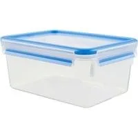 CLIP & CLOSE Frischhaltedose 3,7 Liter transparent/blau, rechteckig, Großformat