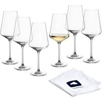 LEONARDO Weißweinglas PUCCINI (6er Set) inkl. Poliertuch, Kratzfeste Weingläser 560 ml, langlebig und zeitlos