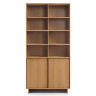 Ravio Regal, Eiche, Holzwerkstoff, Holz, Eiche, 10 Fächer, Rechteckig, 98x201x39 cm, Wohnzimmer, Regale, Bücherregale