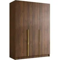 MIRJAN24 Kleiderschrank Calia I (mit drei Drehtüren) Kleiderstange, Metallgriffe