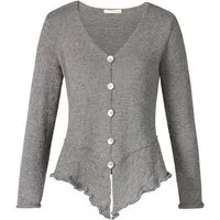 Himalaya Clothing Strickjacke Handgefertigte Strickjacke Damen aus hochwertiger Wolle-Seide-Mischung Weicher Cardigan Wolljacke mit hohem Tragekomfort