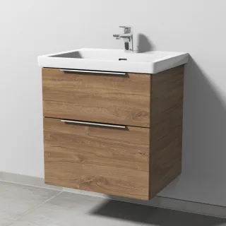 Sanipa 3way Waschtischunterbau zu Villeroy & Boch Subway 3.0 Waschtisch mit 2 Auszügen, Eiche-Kansas UM84659