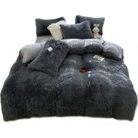 KEAYOO Bettwäsche SD, Polyester, 2 teilig, Teddy Plüsch im Wende-Design Winterbettwäsche