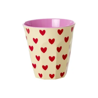 Rice Melamin Becher mit Darling Hearts Print - Crème