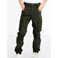 Name It Cargohose NKMRYAN – für Jungen mit verstellbarem Bund und Stretchkomfort unifarben, casual, regular fit, Twill