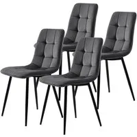 FUROKOY Esszimmerstuhl 4er Set Esszimmerstuhl Küchenstuhl Polsterstuhl (4 St), Design Stuhl mit Rückenlehne,mit Sitzfläche Samt,Gestell aus Metall