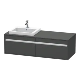 Duravit Ketho Konsolenwaschtischunterbau wandhängend Graphit Matt 1400x550x426 mm - KT6797L4949 KT6797L4949