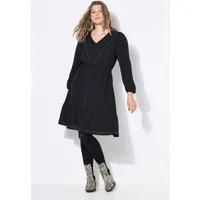 Studio Untold Jerseykleid Kleid A-Line V-Ausschnitt mit Ziernieten