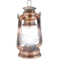 relaxdays LED Laterne 2 x Sturmlaterne LED kupfer