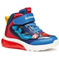 Geox J CIBERDRON BOY Superman Blinkschuh Sneaker Schnürboots, Blinkschuh mit cooler Blinkfunktion