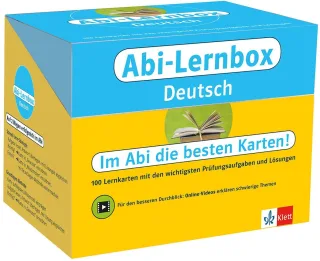 Klett Abi-Lernbox Deutsch: 100 Lernkarten mit den wichtigsten Prüfungsaufgaben und Lösungen