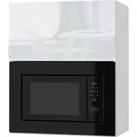 Feldmann-Wohnen Faltlifthängeschrank Avellino (W2MK/60, Mikrowellenumbauschrank mit Klapptür und Gasdruckdämpfer, 1-St., moderne Optik, Acrylfronten, Griffmulden) 60x32,5x72cm grifflos weiß - weiß Acryl Hochglanz (AV-W2MK/60)