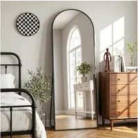 ANTOK Ganzkörperspiegel Bogenform, freistehend mit Ständer oder wandmontierbar (1-St), 146x44cm, für Schlafzimmer & Wohnzimmer