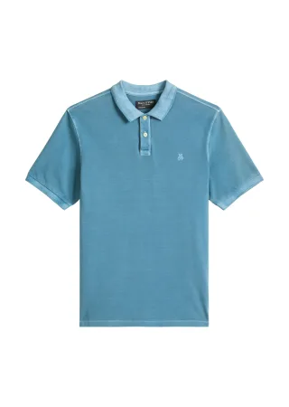 Marc OPolo Casual - Polo, short sleeve, rib details kashmir blue - Gr. - M