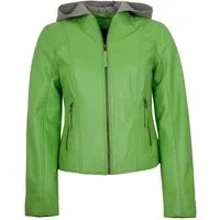 Jilani Lederjacke Ara Jilani Collection - Damen Lederjacke Lammnappa Kapuze grün