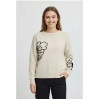 ONLY CARMAKOMA Rundhalspullover CARPETRA LS FLOWER EMB O-NECK CC KNT