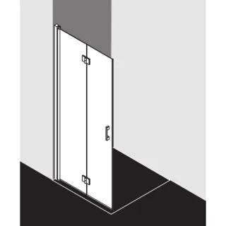 Kermi Liga Pendel-Falttür LI2YL080201AK 80x200cm, silber mattglanz, ESG klar, links
