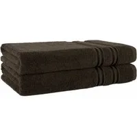 HAMMETEX Duschtuch 2er Set Badetücher 70x140 cm, 100% Baumwolle, Weich & Saugstark, Frottier (Set, 2-St), mit Bordüre, einfarbig, weich