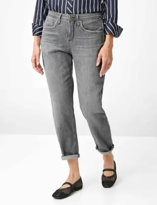 Brax Damen Five-Pocket-Hose Style MILEY S USED LIGHT GREY, denim hellgrau, Gr. 42L