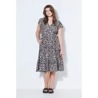 Studio Untold Midikleid Midikleid A-Line Leo elastische Taille Saumvolant