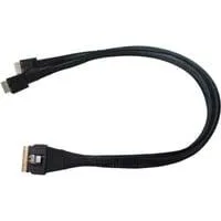 SFF-8654 > 2x SFF-8611 NVMe-Kabel 8654-8611-205 schwarz, 50cm
