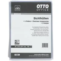 Otto Office Budget Prospekthülle, 100 Stück, glasklar, Format A4, Öffnung oben/seitlich
