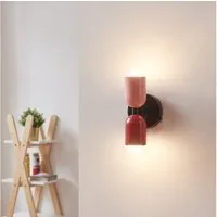 lux.pro Wandleuchte, ohne Leuchtmittel, »Trorlos« 2-flammig Metall 22 x 12 x 12 cm Rosa/Rot